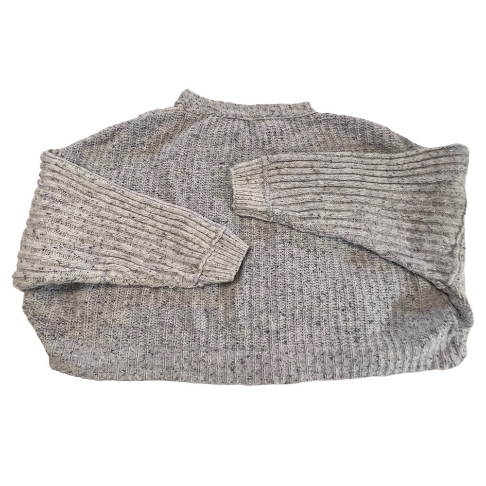 Free People On Your Side Cropped Cable Knit boxy slouchy  Crew Neck Sweater L - Picture 8 of 15